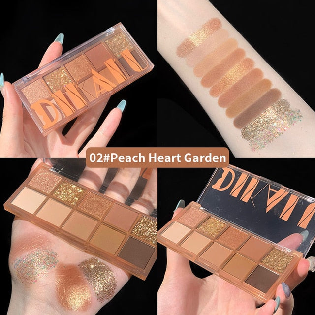 ELECOOL 10 Colors Eyeshadow Palette Pearly Matte Eye Shadow Shiny Sequins Shadows Pigments Long Lasting Korean Makeup Cosmetics