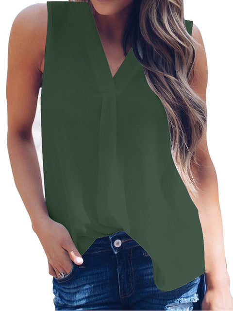V Neck Chiffon Blouse