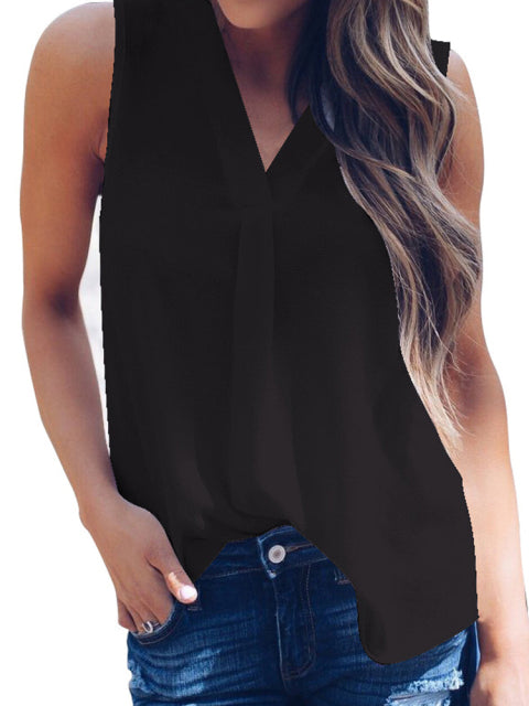 V Neck Chiffon Blouse