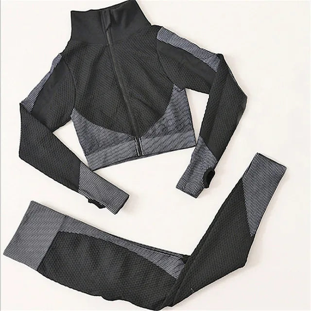 2/3Pcs Seamless Yoga Set Gym Fitness Clothing Women Yoga Suit Sportswear Female Workout Leggings Top Sport Clothes Training Suit