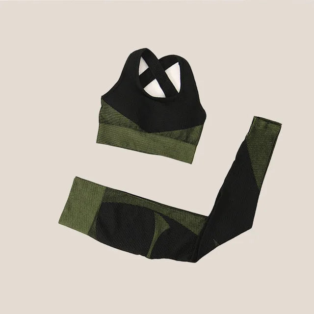 2/3Pcs Seamless Yoga Set Gym Fitness Clothing Women Yoga Suit Sportswear Female Workout Leggings Top Sport Clothes Training Suit