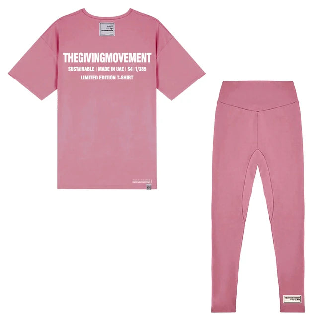TGM Solid Sustainable Basic Tees Women Oversized + Legging Crew Neck Unisex Workout Tops Summer Clothes Loose Fit