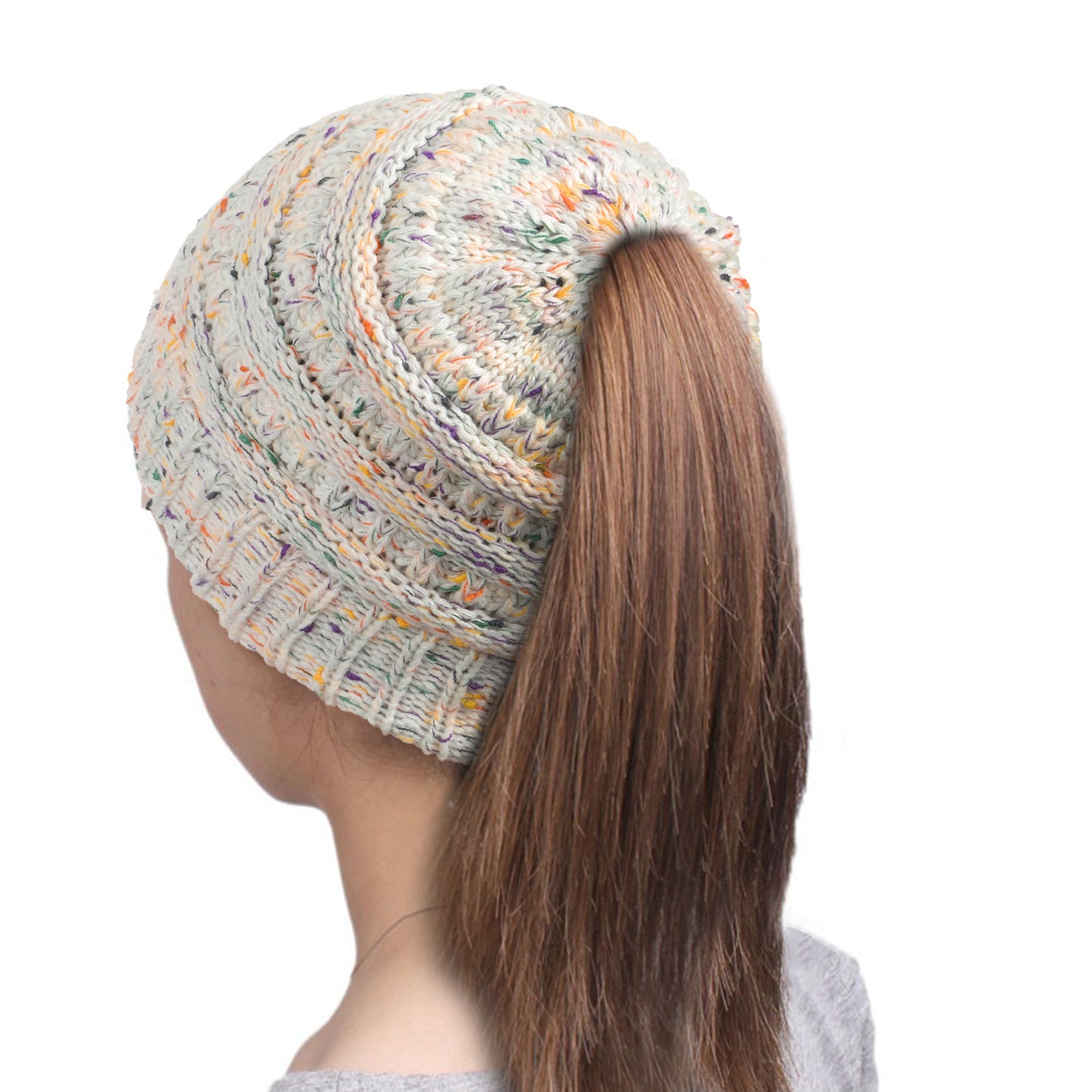 Europe And The United States New Knitted Ponytail Hat Wool Hood Outdoor Warmth