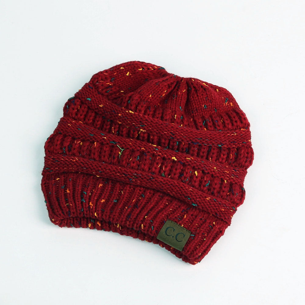 Europe And The United States New Knitted Ponytail Hat Wool Hood Outdoor Warmth