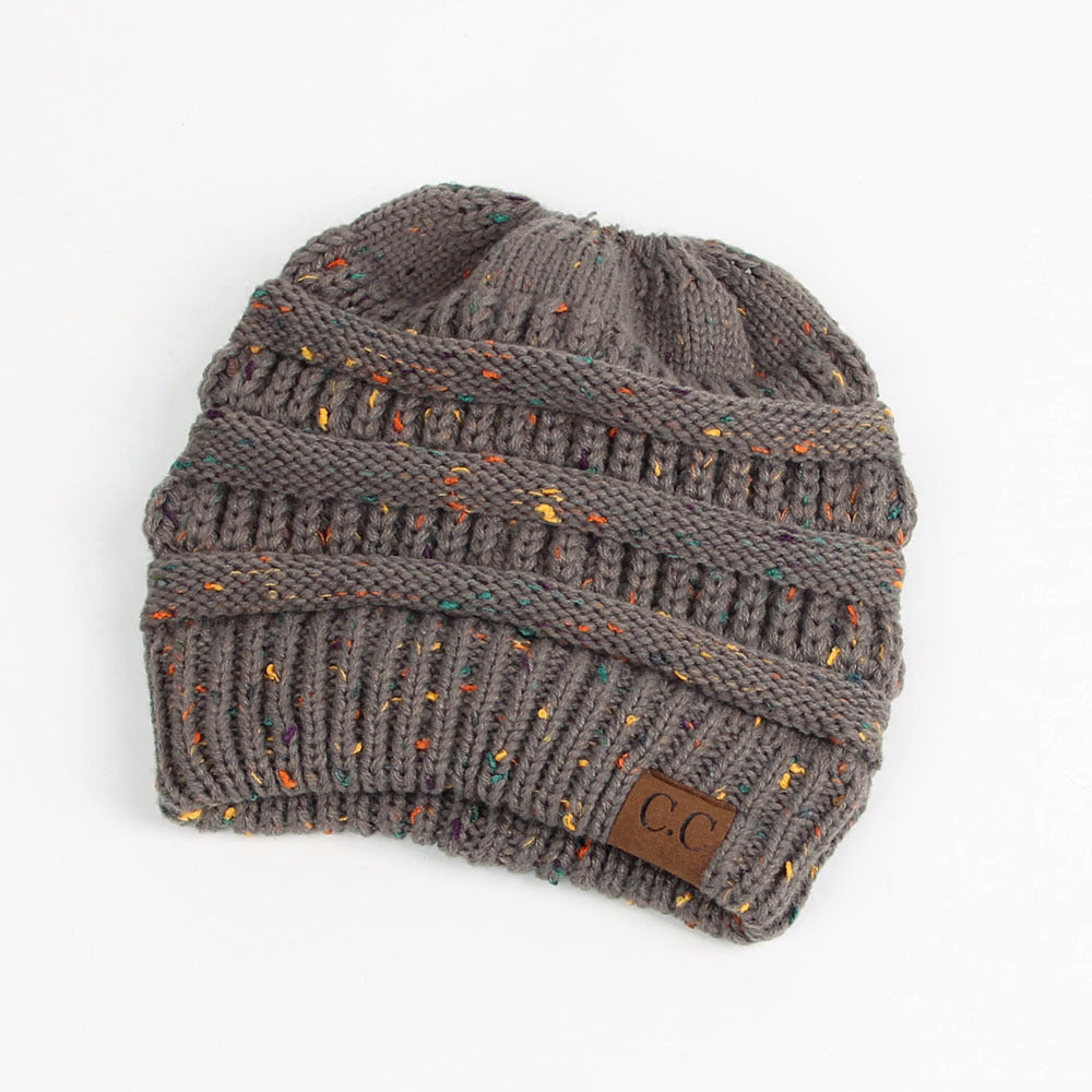 Europe And The United States New Knitted Ponytail Hat Wool Hood Outdoor Warmth