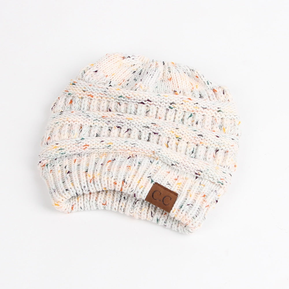 Europe And The United States New Knitted Ponytail Hat Wool Hood Outdoor Warmth