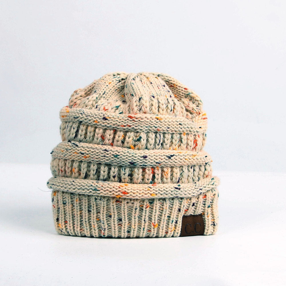 Europe And The United States New Knitted Ponytail Hat Wool Hood Outdoor Warmth