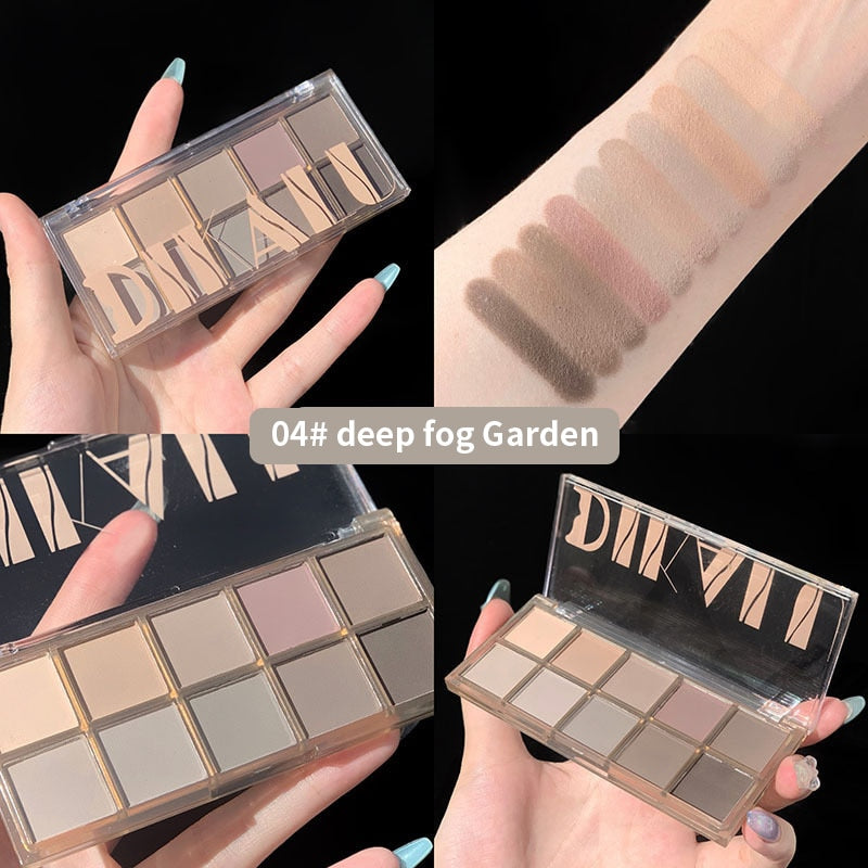 ELECOOL 10 Colors Eyeshadow Palette Pearly Matte Eye Shadow Shiny Sequins Shadows Pigments Long Lasting Korean Makeup Cosmetics