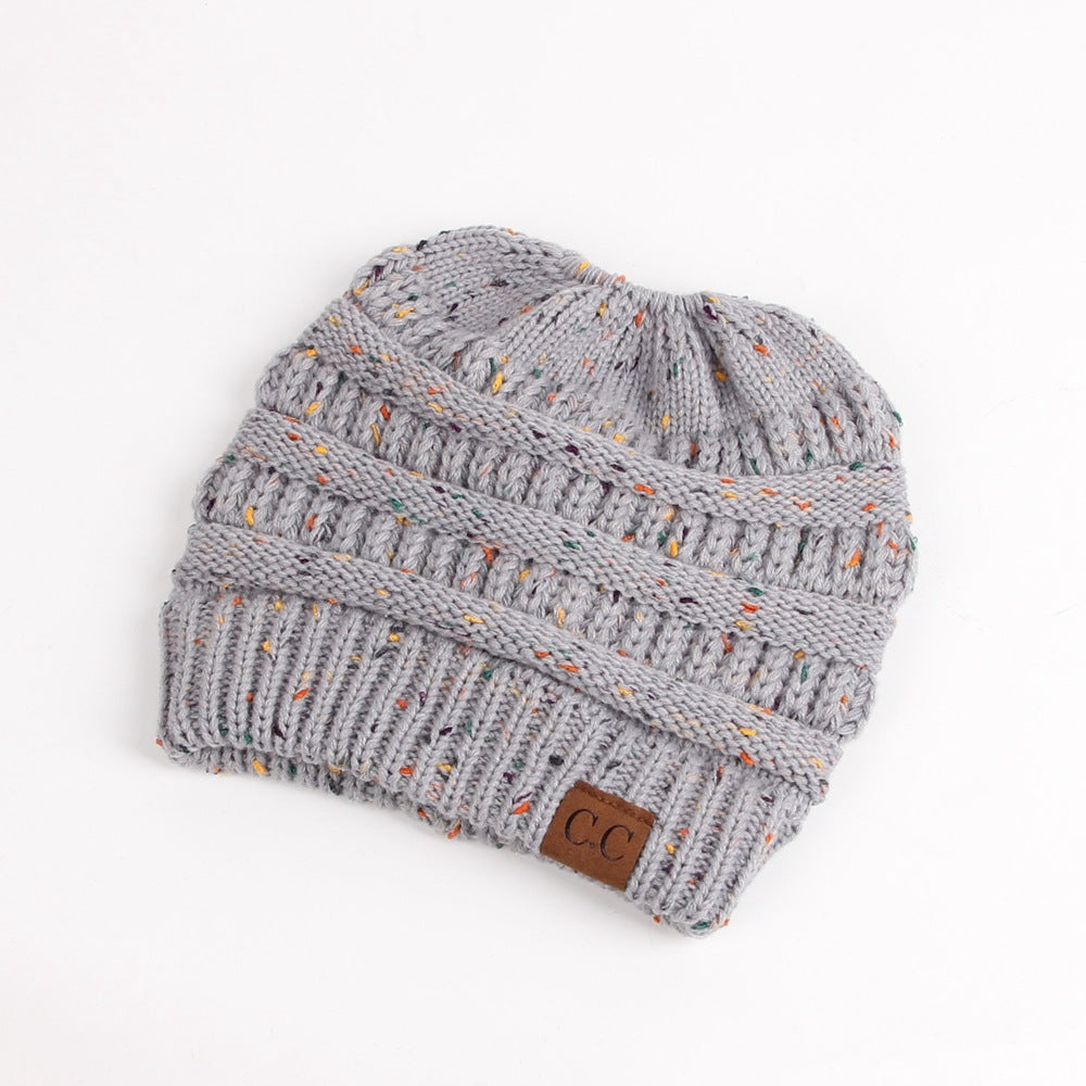 Europe And The United States New Knitted Ponytail Hat Wool Hood Outdoor Warmth