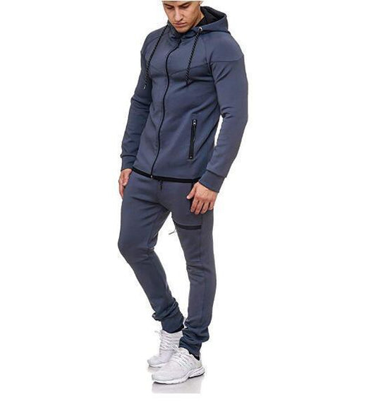 Fitness casual wear with solid color zipper decoration