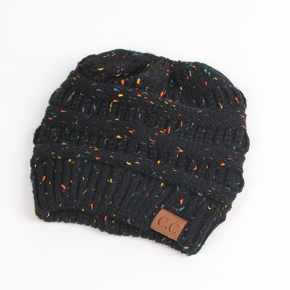 Europe And The United States New Knitted Ponytail Hat Wool Hood Outdoor Warmth
